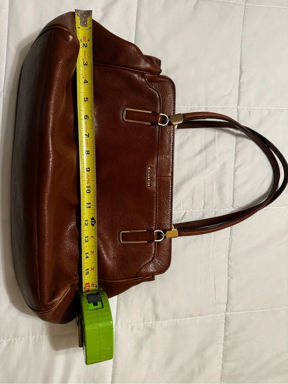 Coach Chestnut Brown Leather Shoulder Bag with Gold Hardware